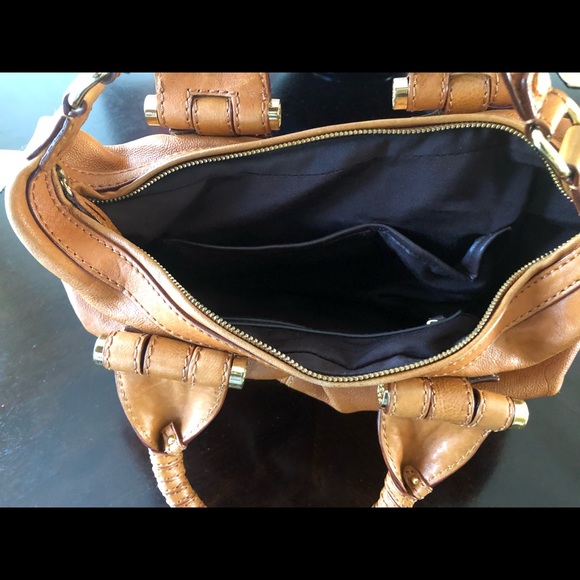 Antonio Melani Camel and gold 3 strap handbag - Picture 5 of 5